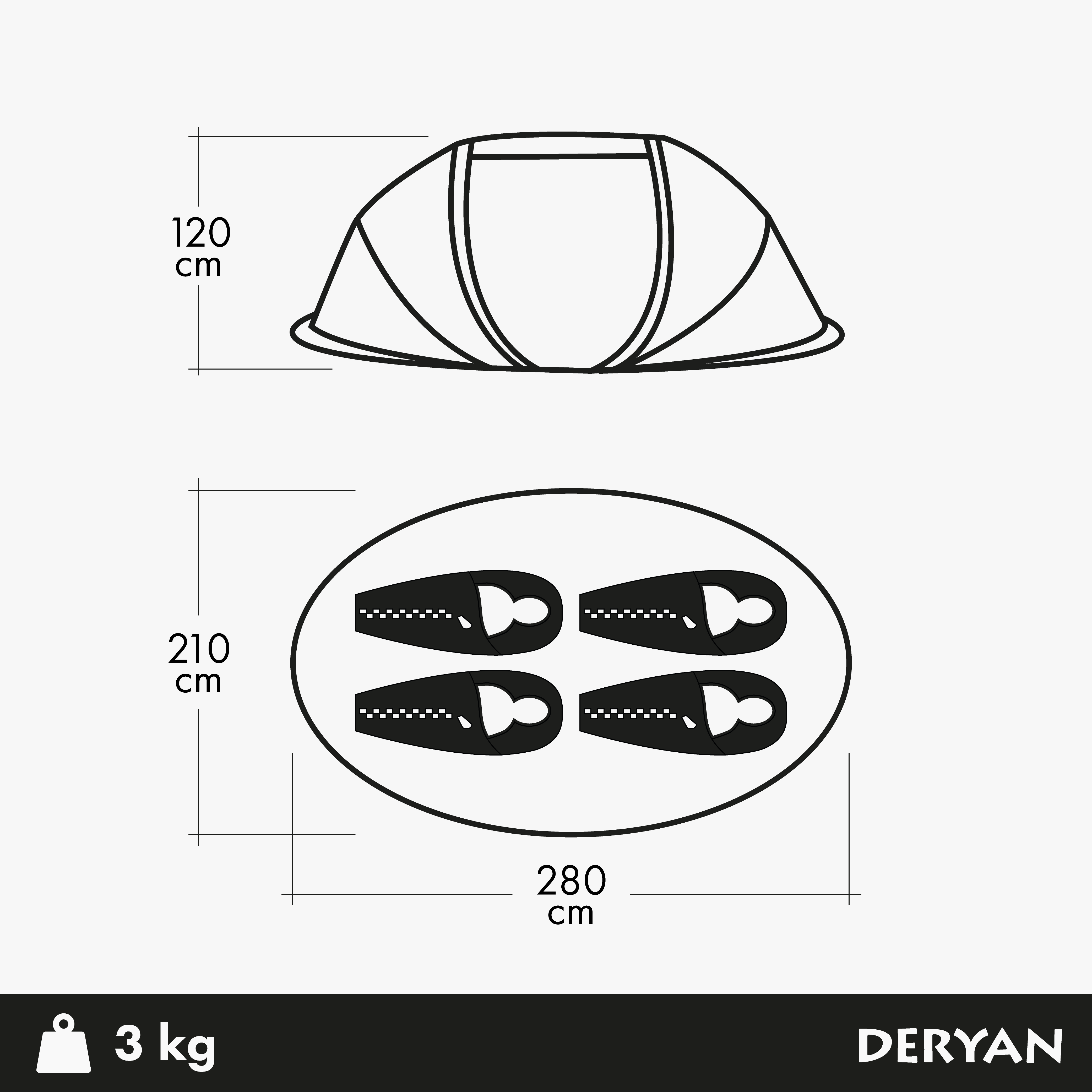 Pop Up Tent - 8000MM water column - Sand