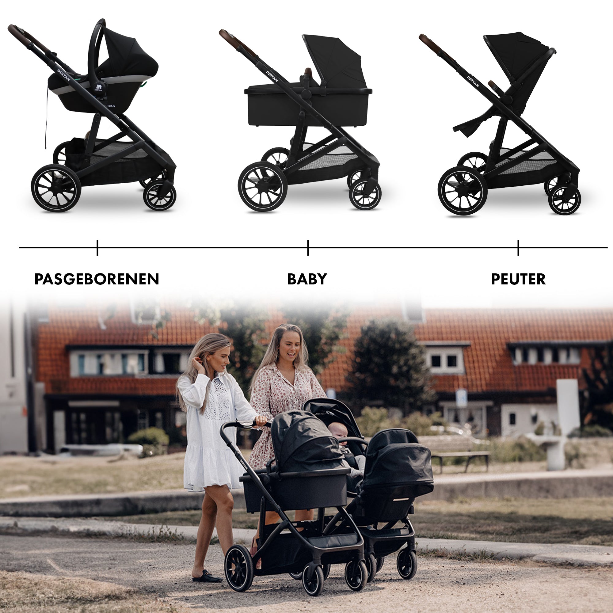 EVY V2 Stroller 3 in 1 Black