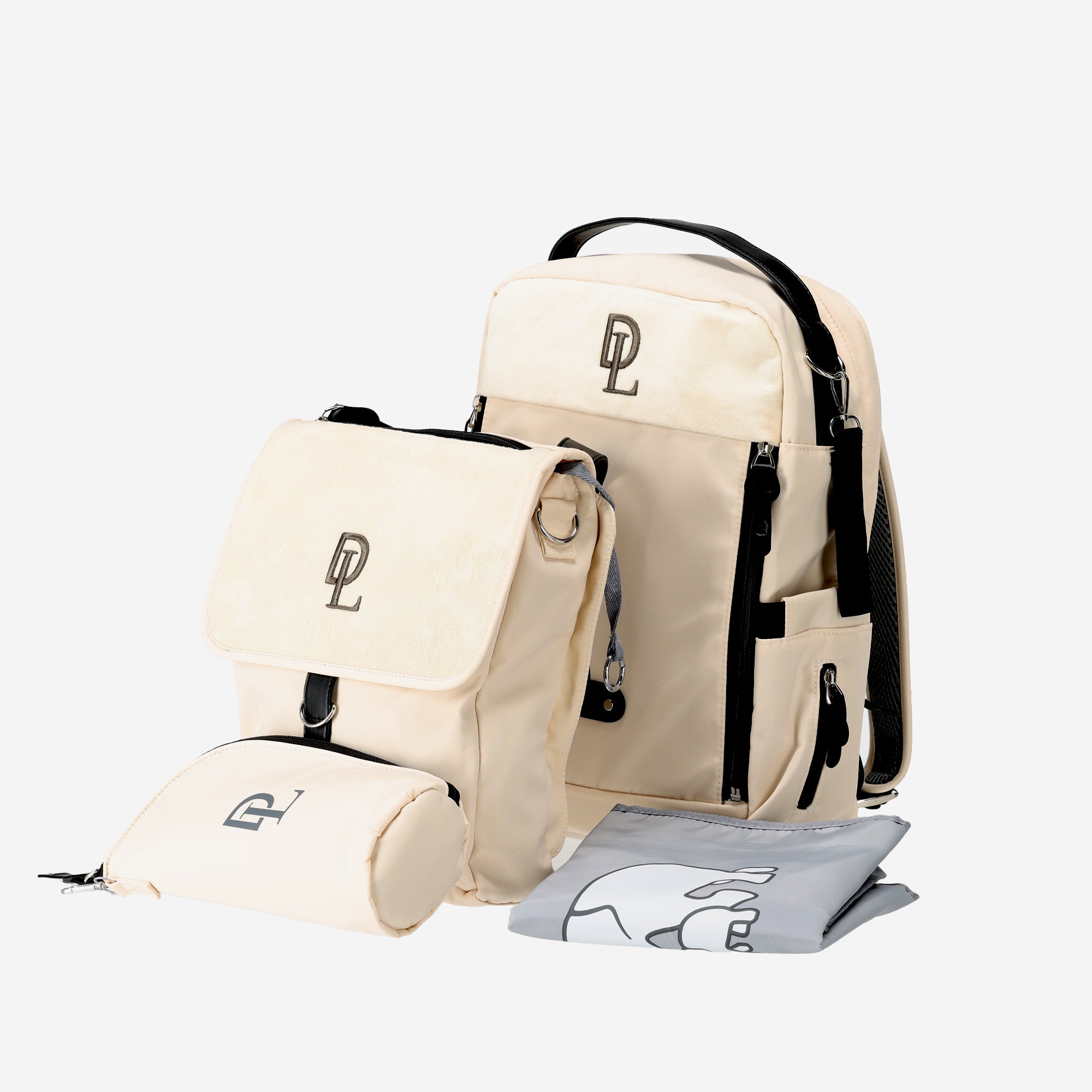 Three-Piece Diaper Bag - Cream