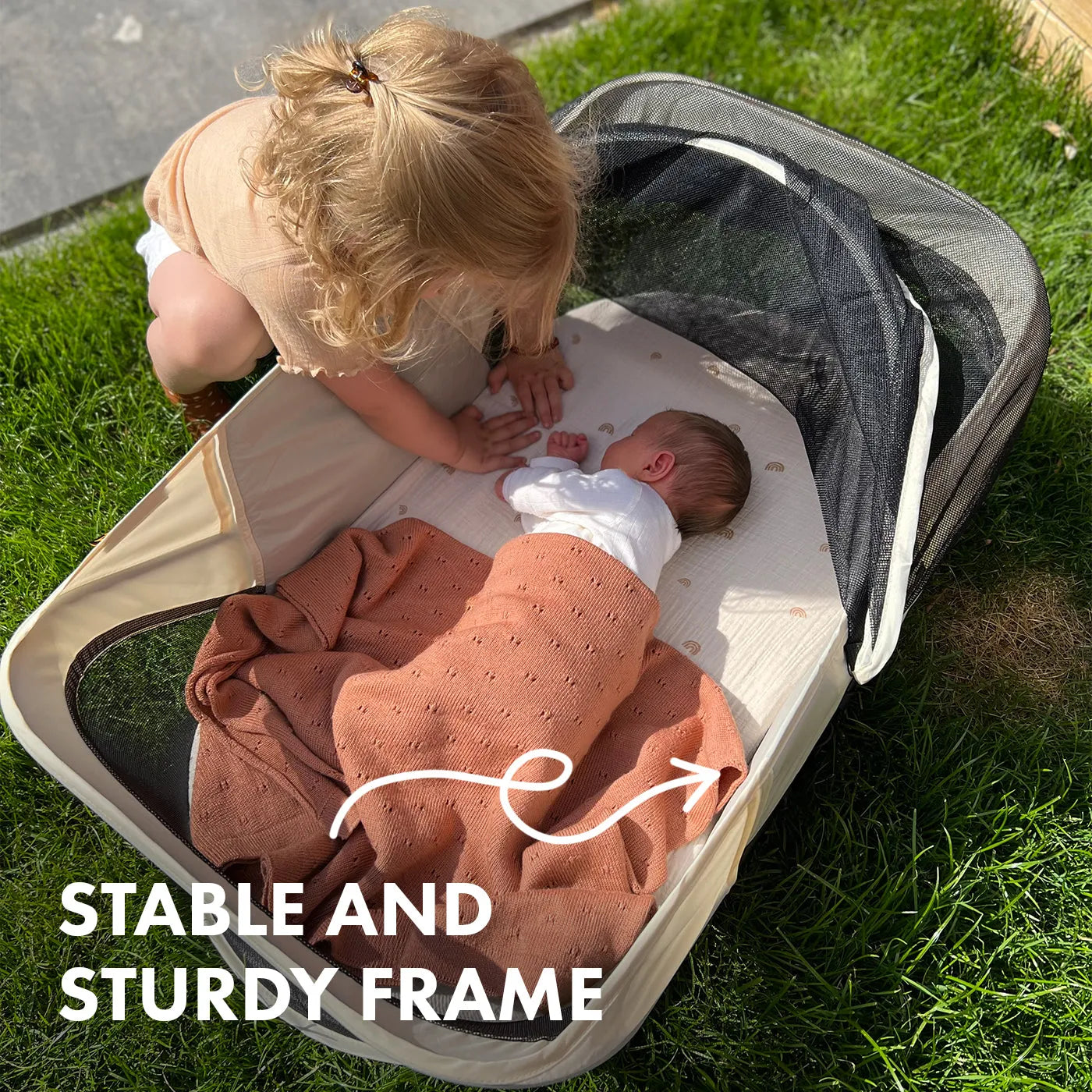 Infant Baby Luxury Camping Cot Pop Up Convenience for Indoor Outdoor