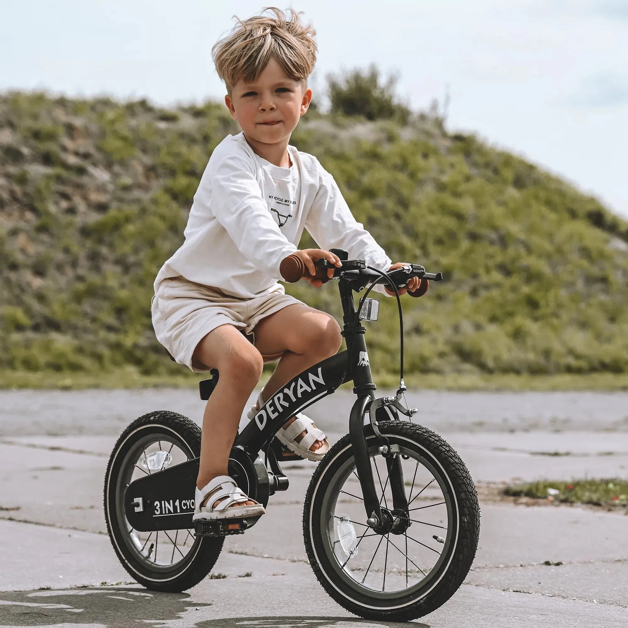 Luxury Children's bike 12 inch - 3 in 1 - balance bike Black