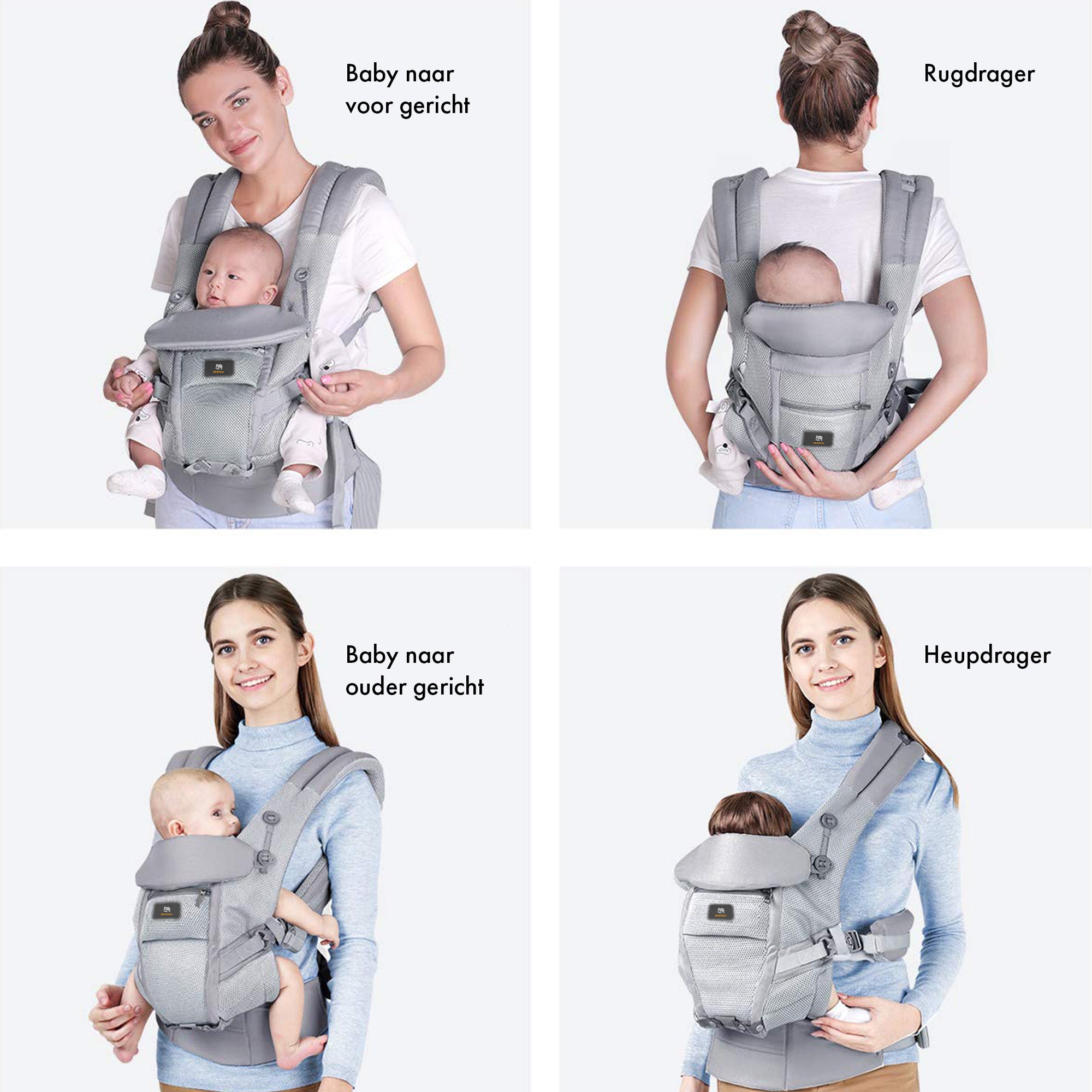 Baby carrier 4 in 1 - Light gray