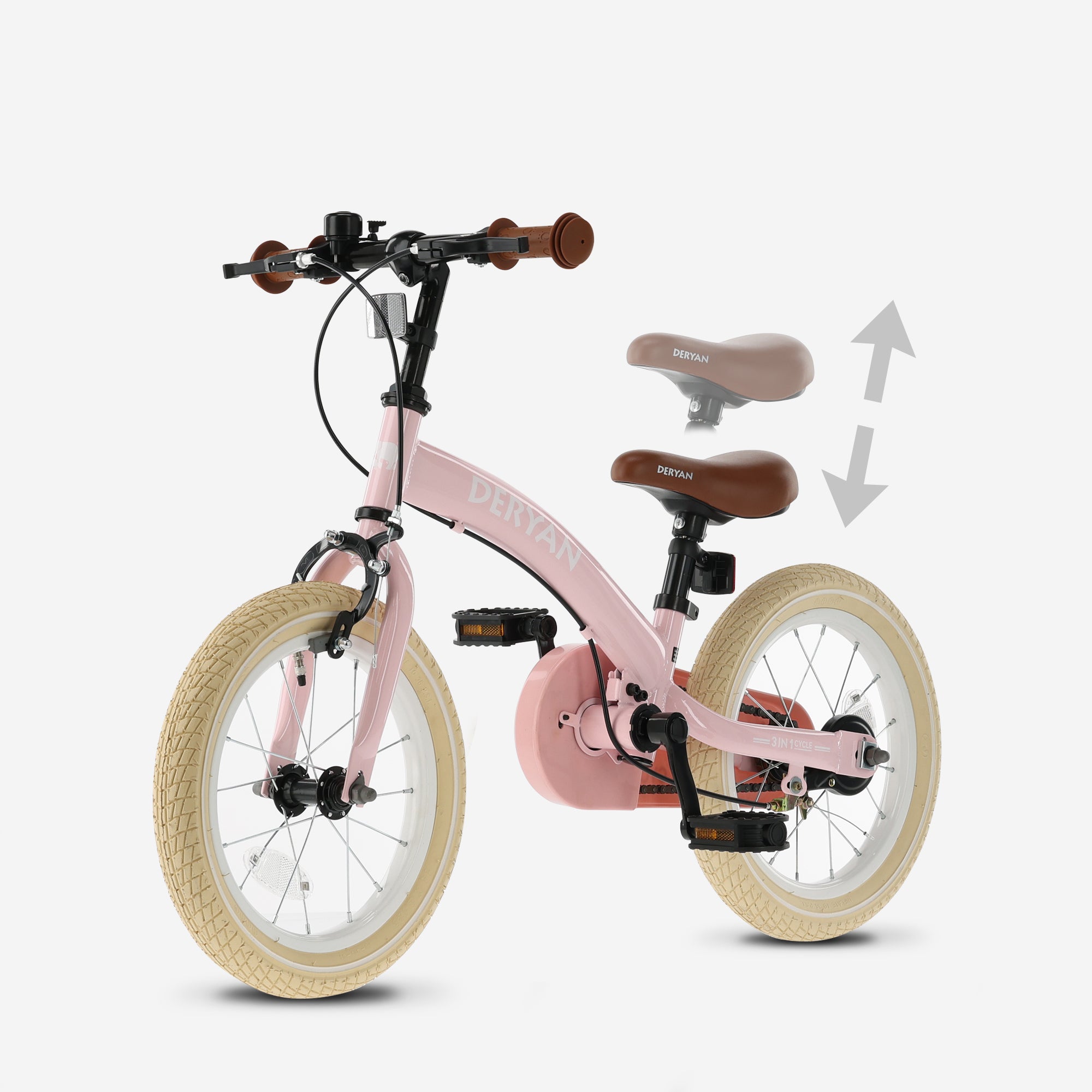 Luxury Children's bike 12 inch - 3 in 1 - balance bike Pink