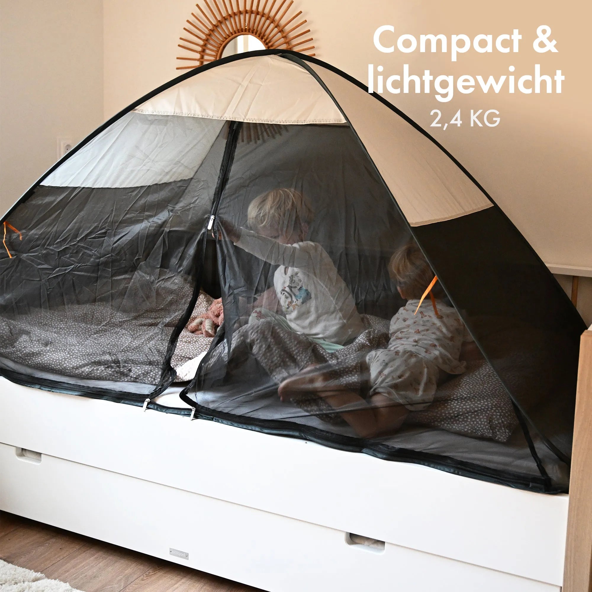 Bed tent pop-up Cream 200x90