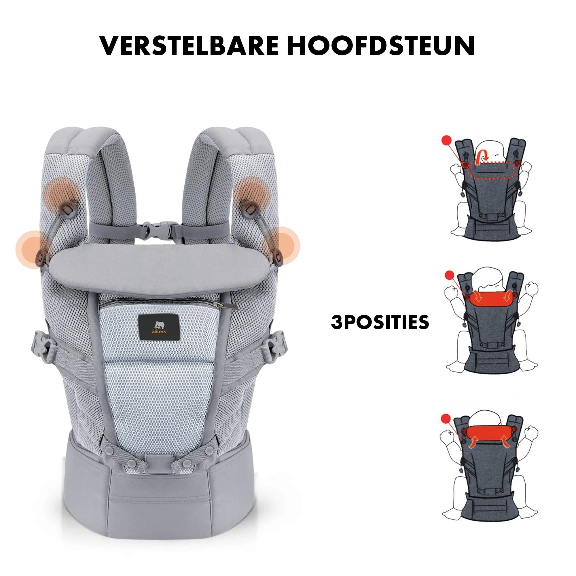 Baby carrier 4 in 1 - Light gray