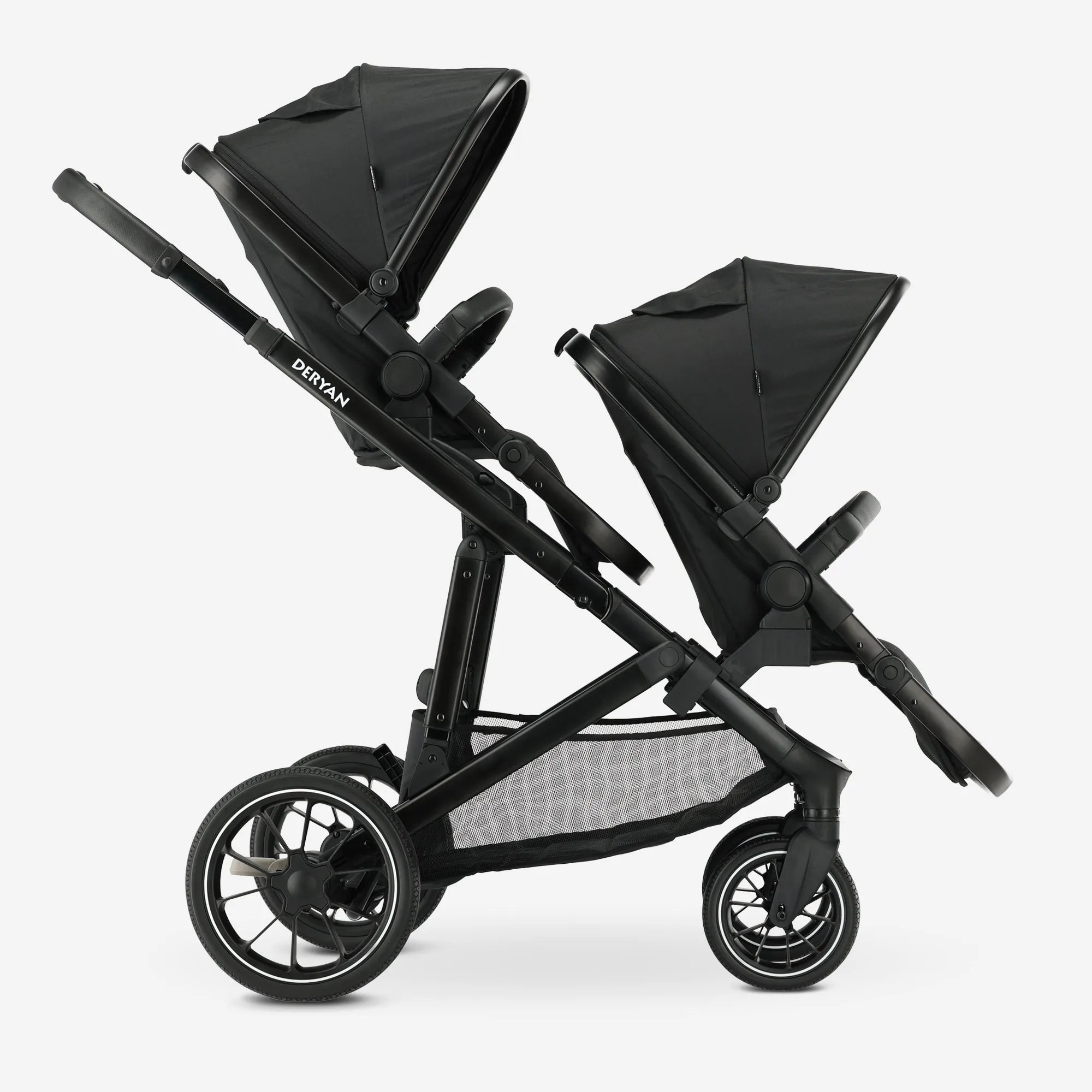 EVY V2 Duo Stroller Black two seats