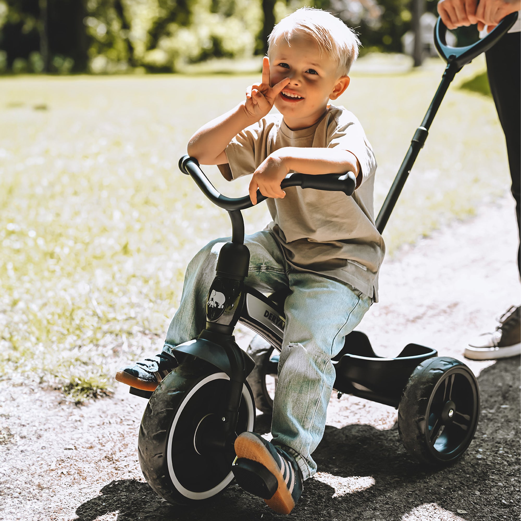 Tricycle with push rod