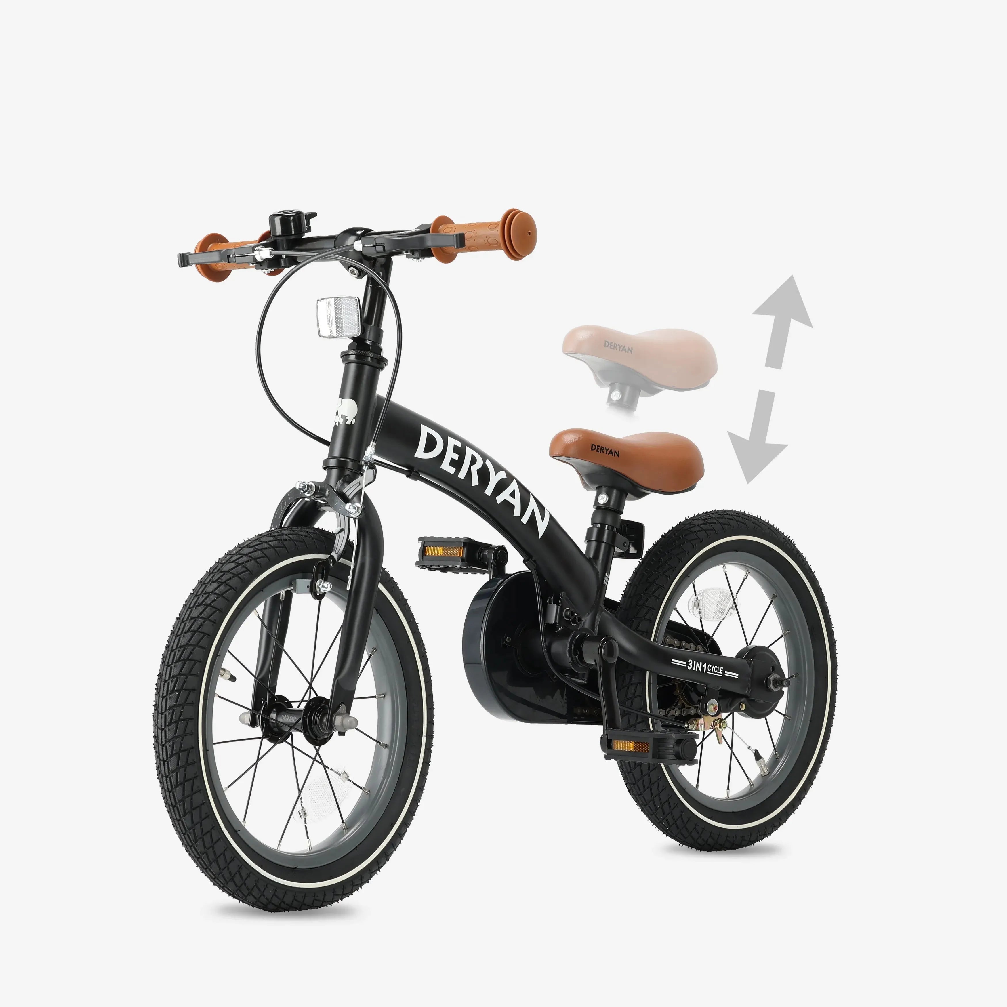 Luxury Children's bike 12 inch - 3 in 1 - balance bike Black