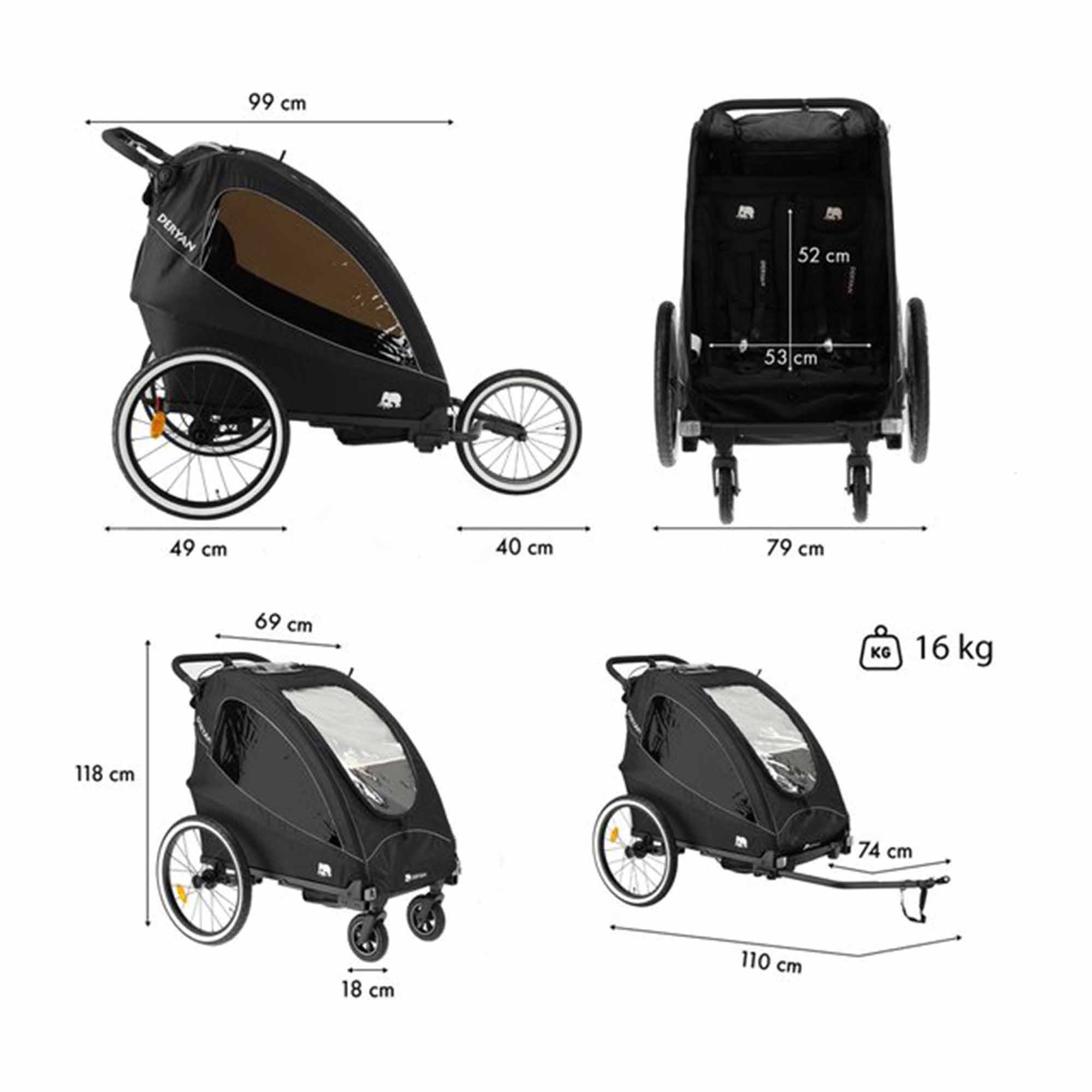 Bike Trailer - Stroller - Jogging Stroller