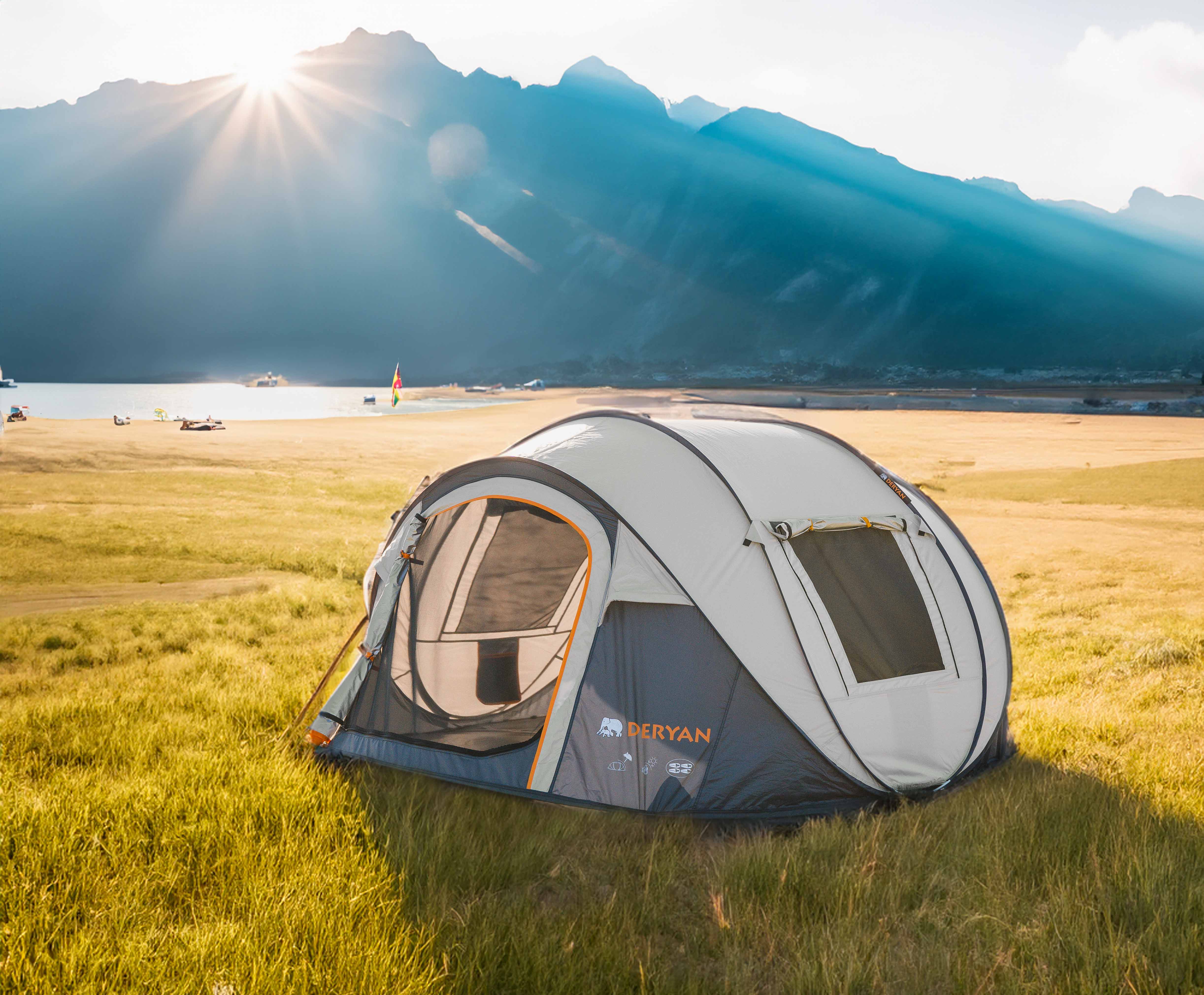 Pop Up Tent - 8000MM Water Column - Sand